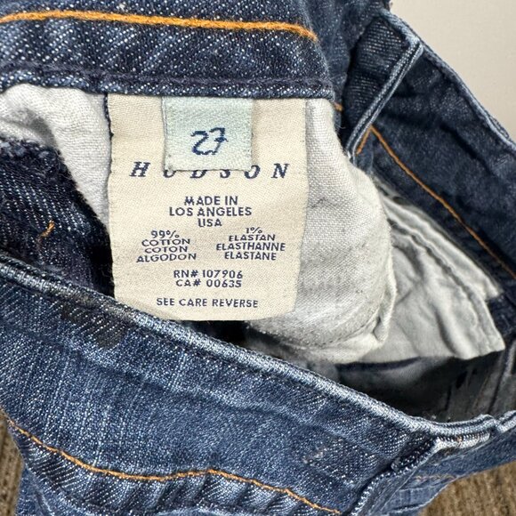 Hudson Women's Low Rise Flare Denim Jeans Sz 27 Y2K Dark Blue - Picture 6 of 6